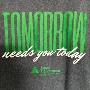 NWOT Unisex gray logo t-shirt - large - Reduced! Junior Achievement volunteer